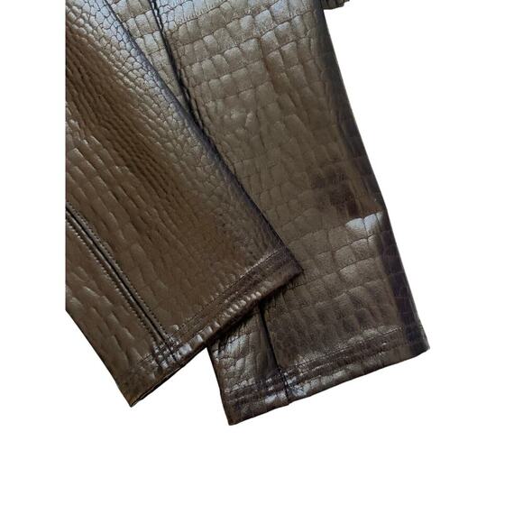 Spanx Faux Leather Croc Print High Waisted Legging in Black Size Small - Picture 10 of 11